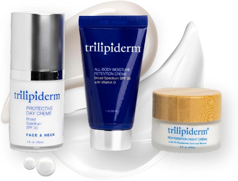 Trilipiderm Cream Suite Conjunto de Cuidados da Pele com 3 Peças para Rosto e Corpo