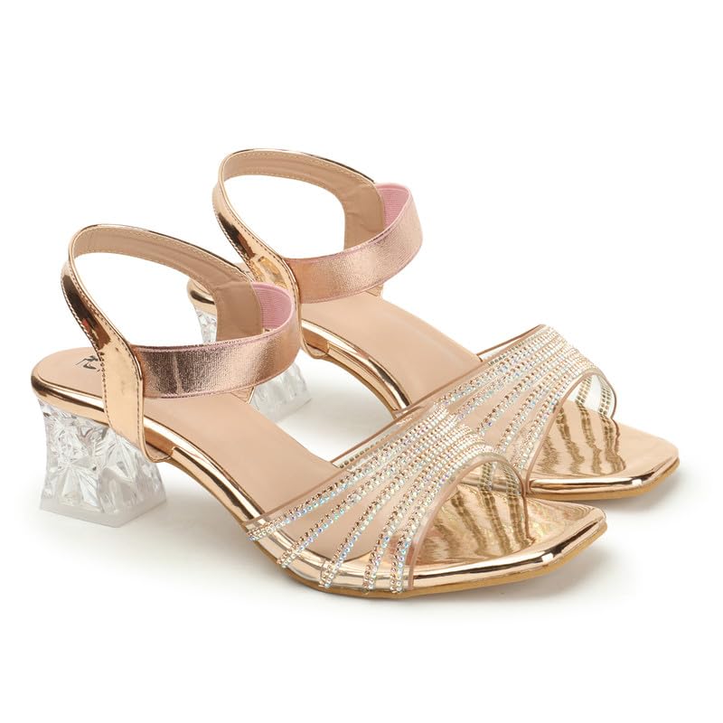 Xnx Footwear Womens TPU Casual Fashion Heel Sandal Open Back Fancy Block Heel Solid Comfortable Sole Women Choice (Color:-Peach, Size:-40) (B0CVX63MW9) Amazon Price History, Amazon Price Tracker