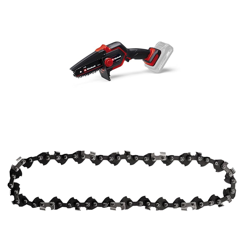 Einhell Akumulatorowa piła łańcuchowa GE-PS 18/15 Li BL-Solo Power X-Change (18 V, bezszczotkowa, długość cięcia 12,5 cm, beznarzędziowa wymiana miecza i łańcucha, bez akumulatora, w zestawie łańcuch