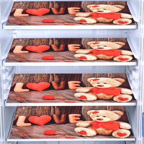 Image of Refrigerator Drawer Mat /Fridge Mat Set of 6 Piece (11.5 X 17.5 Inches) (Teddy)