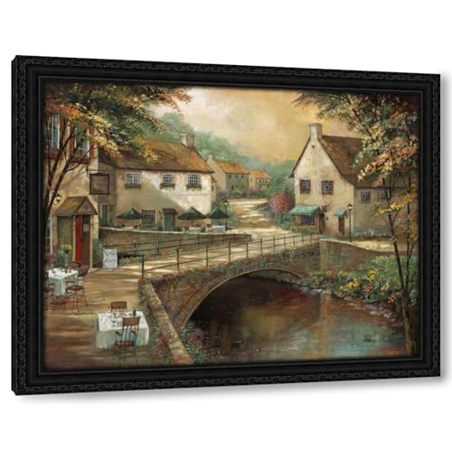 Manning, Ruane 35x28 Black Ornate Framed Canvas Art Print Titled: Michaels Pub