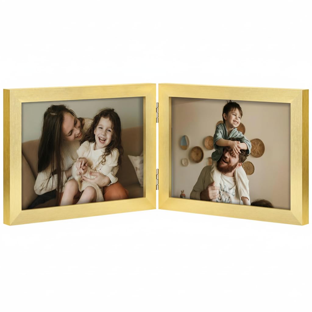 decorUhome Double 7x5 Picture Frame Horizontal, Gold โ image 1