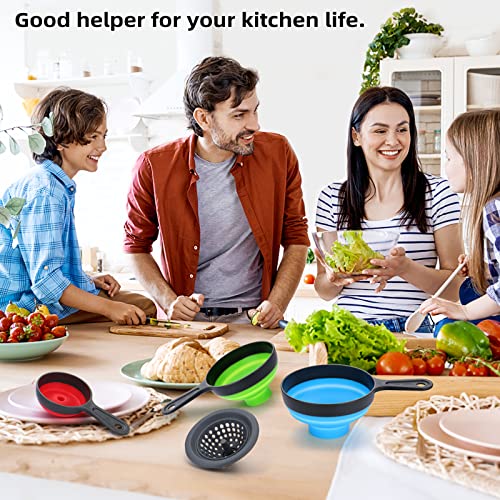 Funnel With Strainer For Kitchen Use, Dokpod Funnels For Filling Bottles, Wide Mouth Canning Funnel, Funnel With Filter, Collapsible Kitchen Funnel, Silicone Funnel #TOP6