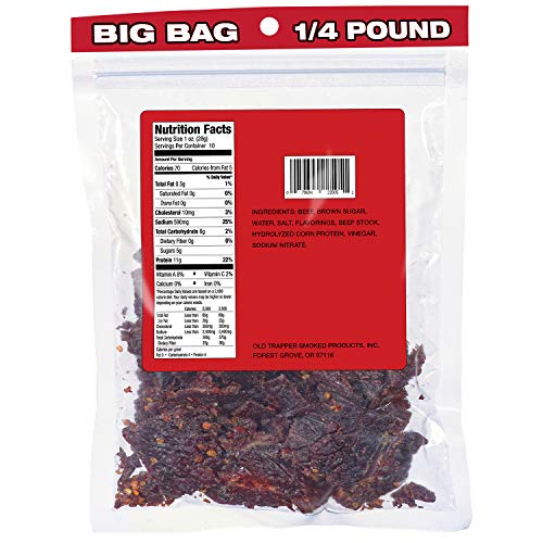Old Trapper Spicy Beef Jerky | Traditional Style Real Wood Smoked Beef Jerky | Healthy Snacks Made From 100% Top Round Steaks | 4 Ounce (Pack Of 8) #TOP2