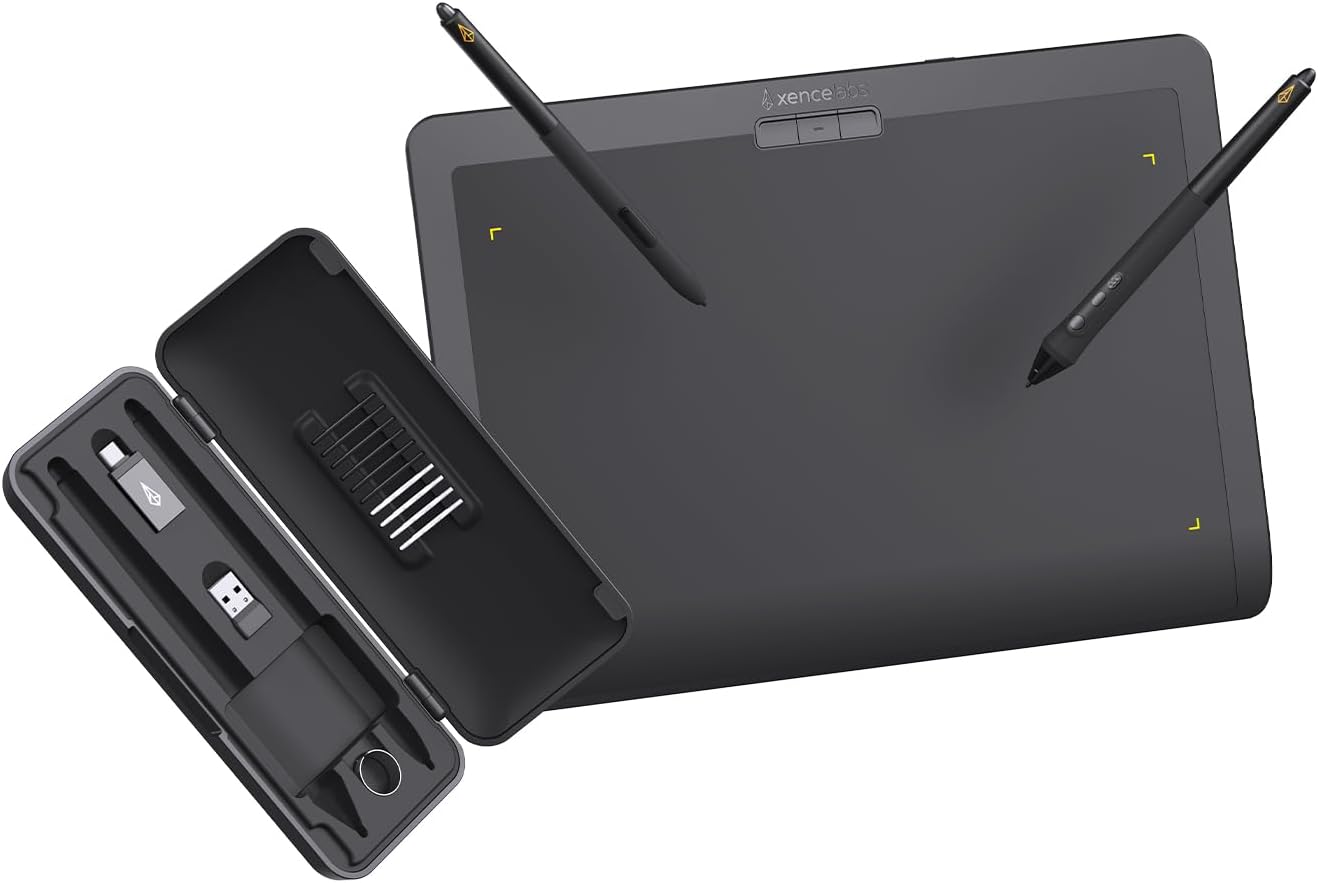 Xencelabs Pen Tablet Medium v2, Drawing Tablet, Studio Level Graphic Tablet, Includes Two v2 Pens, HP Anyware Support, Private Bluetooth 5.0 Wireless Connection for Win/Mac/Linux