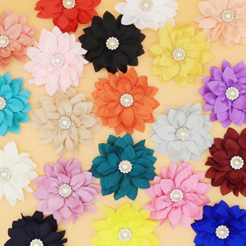 Ivia Pet Collar Flowers With Pearl, 20 Pcs Dog Collar Flowers Bow Ties Multi-Color Dog Charms Flower For Cat Dog Puppy Collar Grooming Accessories(Large) #TOP2