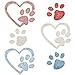 FINGERINSPIRE 6 colori strass stampa zampa adesivi Bling auto cristallo zampa adesivo con scatola di plastica cuore zampa stampa strass autoadesivo per decorare auto paraurti finestra laptop bagagli