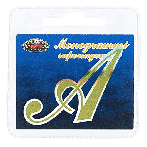 Image of Quattroerre Holographic Letter A Sticker, Gold Metal