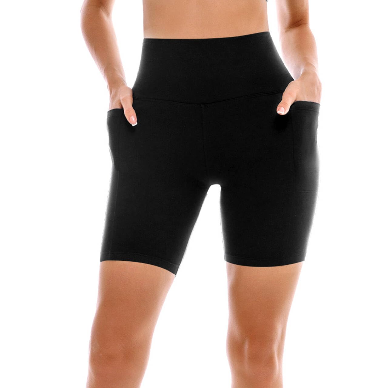 SINOPHANT High Waisted Women Biker Shorts - 6” Buttery Soft Elastic Tummy Control Shorts for Gym, Yoga, Workout