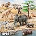 THINKBAY 12PCS Realistic Safari Animals Figures Learning Toys Set, Large African Animal Toys, Wild Zoo Animal Toys, Educational Playset Toys for Boys Girls, Birthday Gift for Toddlers Kids