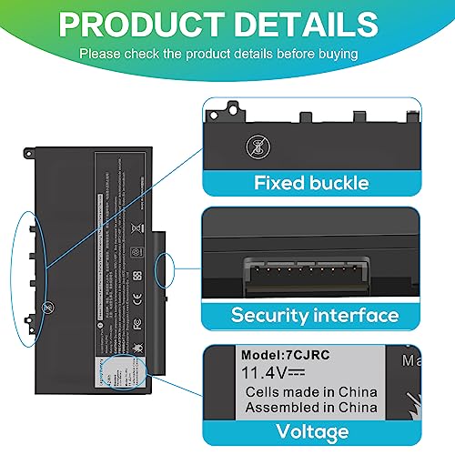 Image of ASUNCELL 7CJRC Laptop Battery for Dell Latitude 7470 7270 E7470 E7270 Battery 7CJRC KNM09 0KNM09 21X15 021X15 TX283 0TX283
