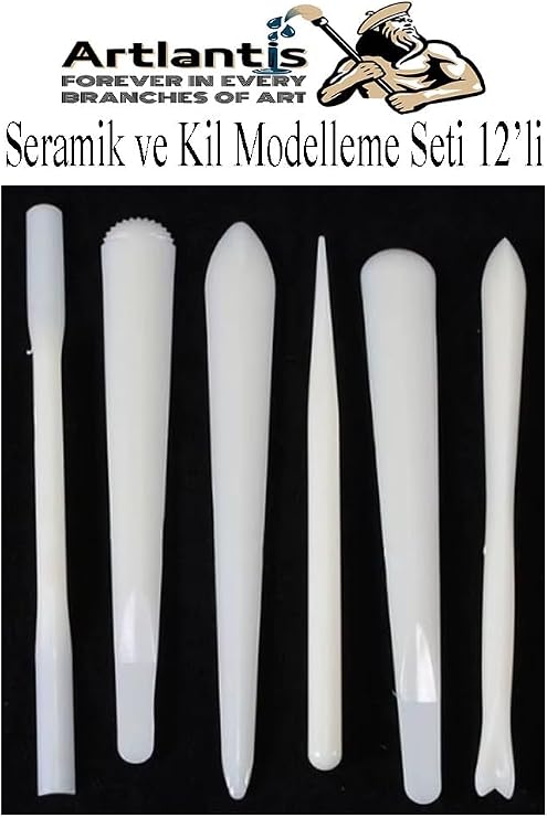 Seramik Kil Çömlek Modelleme Seti 12 Parça 1 Paket Polimer Kil Şekillendirici Modelaj Oyma Temizleme Marzipan Çiçek