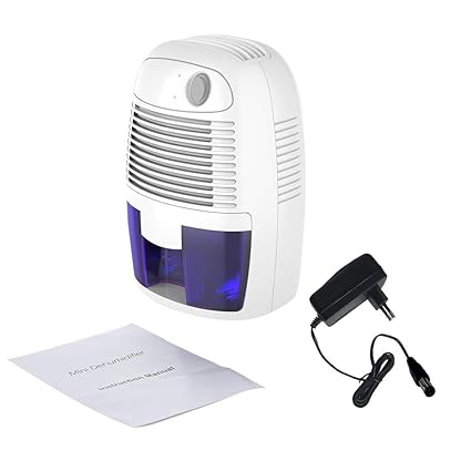XRow-600A Ultra-Mini Semiconductor Dehumidifier Desiccant Moisture Absorbing Air Dryer with Ultra-Quiet Peltier Technology Thermo-Electric Cooling for Wardrobe EU Plug'