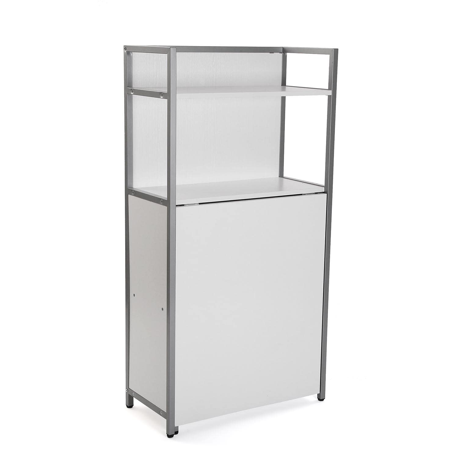 Versa Blumenau Mesa de Comedor con Estantería para Cocina, Terraza, Jardín o Comedor, Encimera Plegable, Medidas (Al x L x An) 120 x 30 x 62 cm, Madera, PVC y Metal, Color Blanco