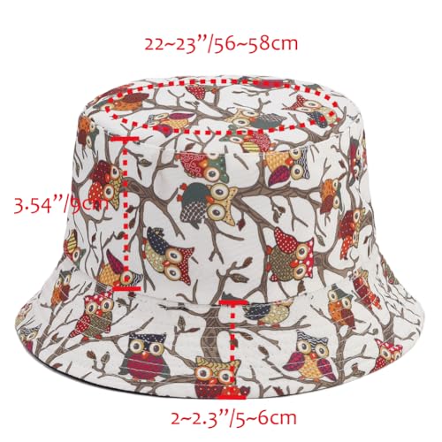 Image of Reversible Bucket Hat for Women Summer Travel Fisherman Cap, Girls Cute Double Side Wear Bucket Cap