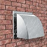Cappa di Ventilazione per Parete Esterna in Acciaio Inossidabile, Aspiratore da Cucina Quadrato, Copertura Antipioggia per Uscita Aria da 6 Pollici (Small : 4IN)