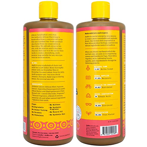 Alaffia All In One Rosewater Peony Authentic African Black Soap, 32 Fz #TOP1