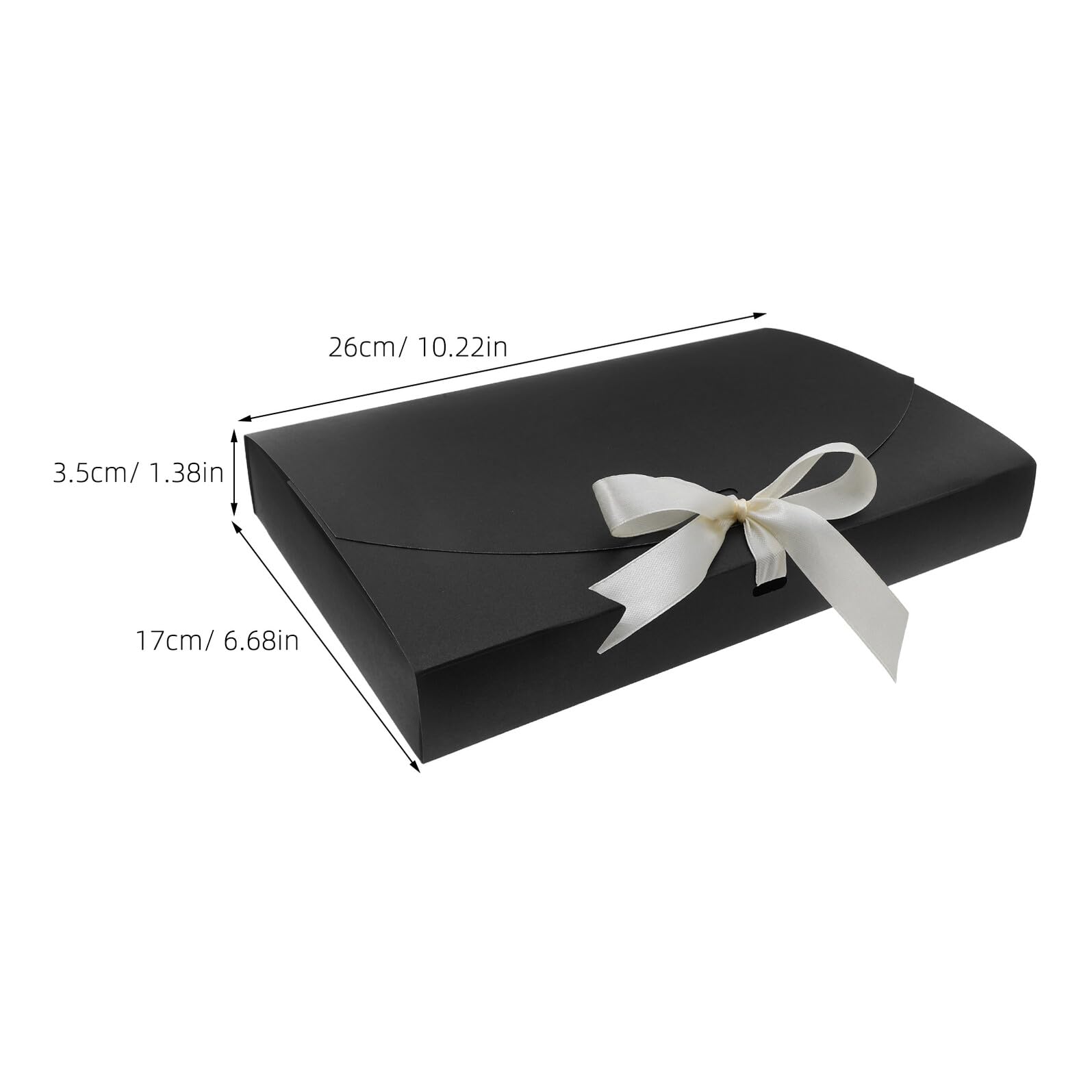 JOINPAYA 20 Stück Geschenkbox Schwarz Rechteckig mit Schleifenband Verpackungen für Schals Dessous und Hemden aus Perlpapier Geeignet für Hochzeitsgeschenke Babyparty Geburtstagsfeiern