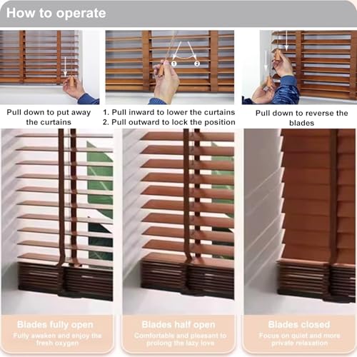 Persianas venecianas de madera de bambú para interiores 5