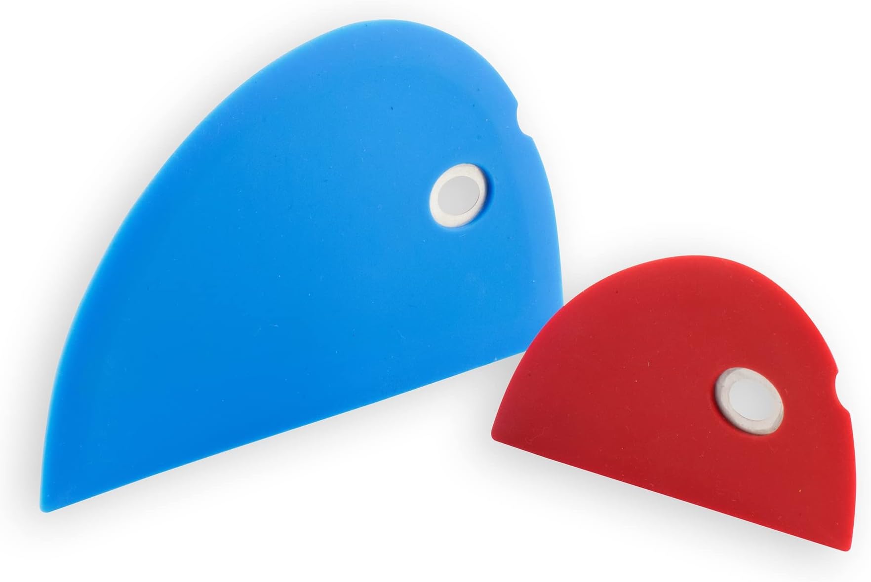 Messermeister Silicone Bowl Scraper Set - Includes Large Blue Scraper & Small Red Scraper - Frosts, Portions, Lifts & Transfers - Easy to Clean & Flexible Precision Edge