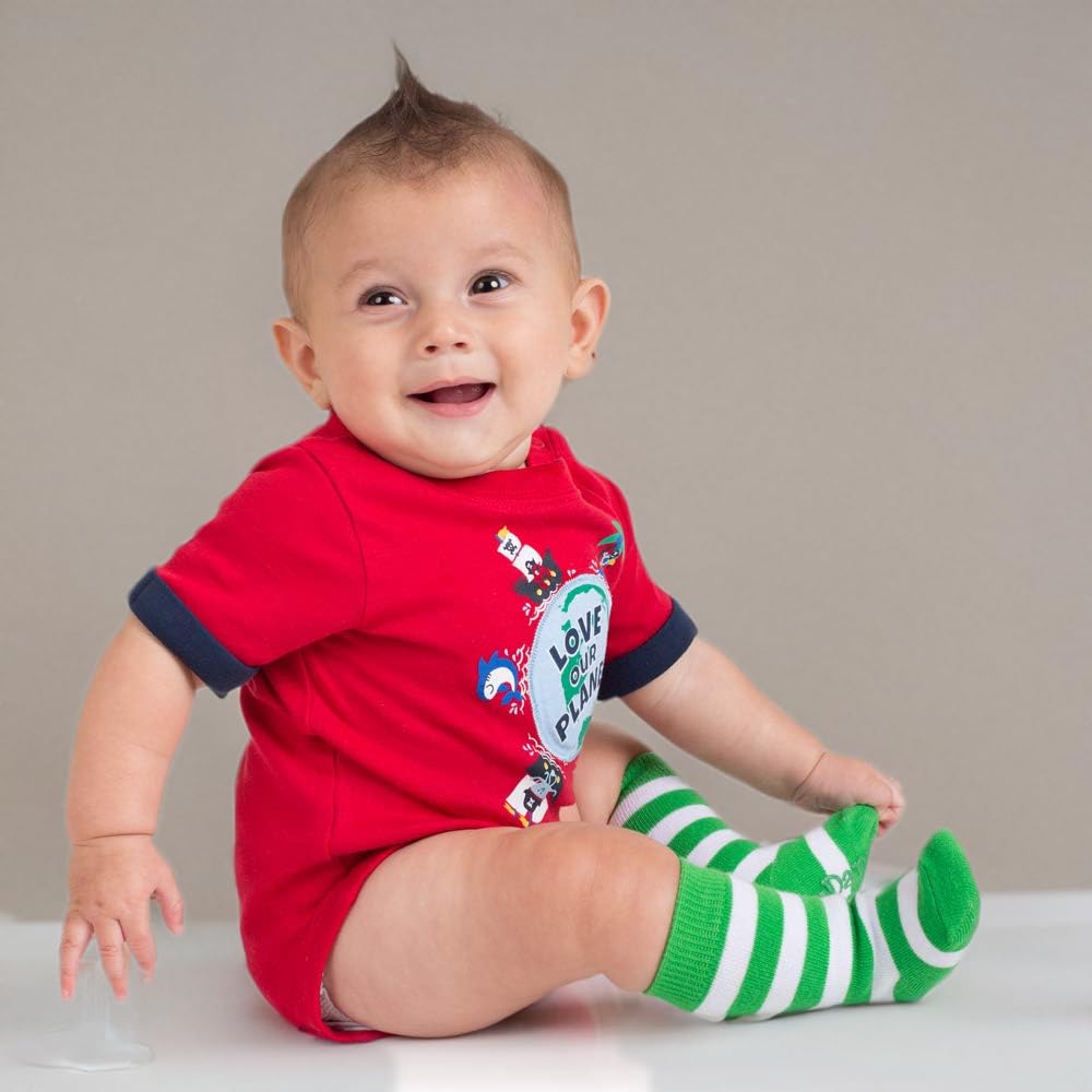 juDanzy Calcetines hasta la rodilla con puños para bebés, niños pequeños y niños (1 par)