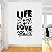 Produktbild GAOCHUNYU 42.7CMx71CM Hauptdekor Das Leben ist ein Lied Liebe ist das Musik-positive Zitat PVC-Wand-Aufkleber