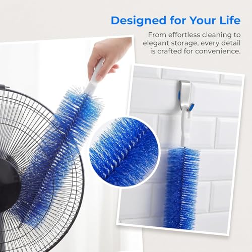 Image of Fan Cleaning Brush, 2026 New Bendable Microfiber Head Dusting Brushes,Air Conditioning, Car Vents and Blind, Reusable Fan Cleaner Brush Dust Remover for Electric Fans (Gray 43cm)