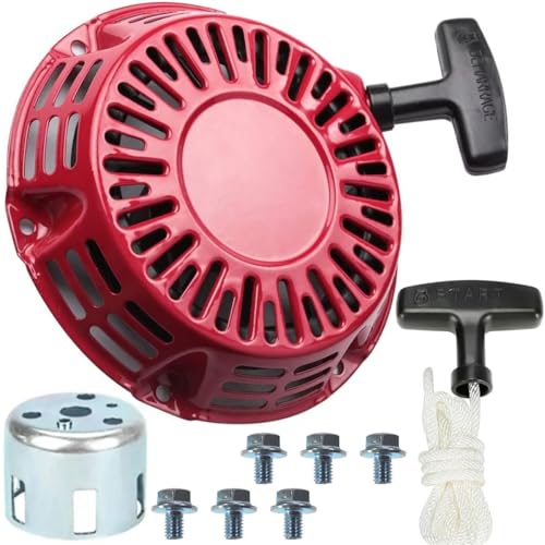 Qiuwanzia GX160 Rücklaufstarter Seilzugstarter Montagesatz für Honda GX200 GX120 GX 160 4 PS 5,5 PS 6,5 PS Rasenmäher Wasserpumpe Motormotor Ersetzt 28400-ZE1-003ZF Stahlstangenpfoten