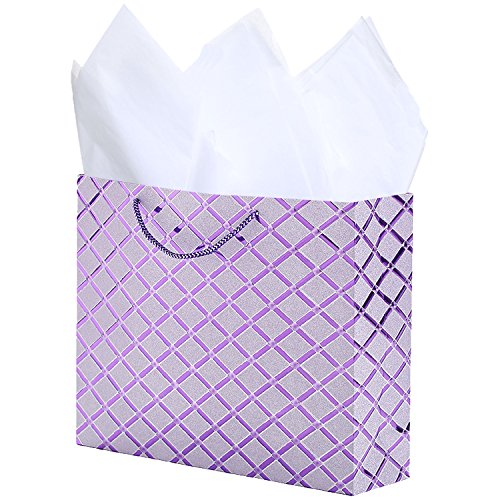 MyGift Conjunto de 3 sacolas de presente de tamanho médio para todas as ocasiões com alça e padrão d