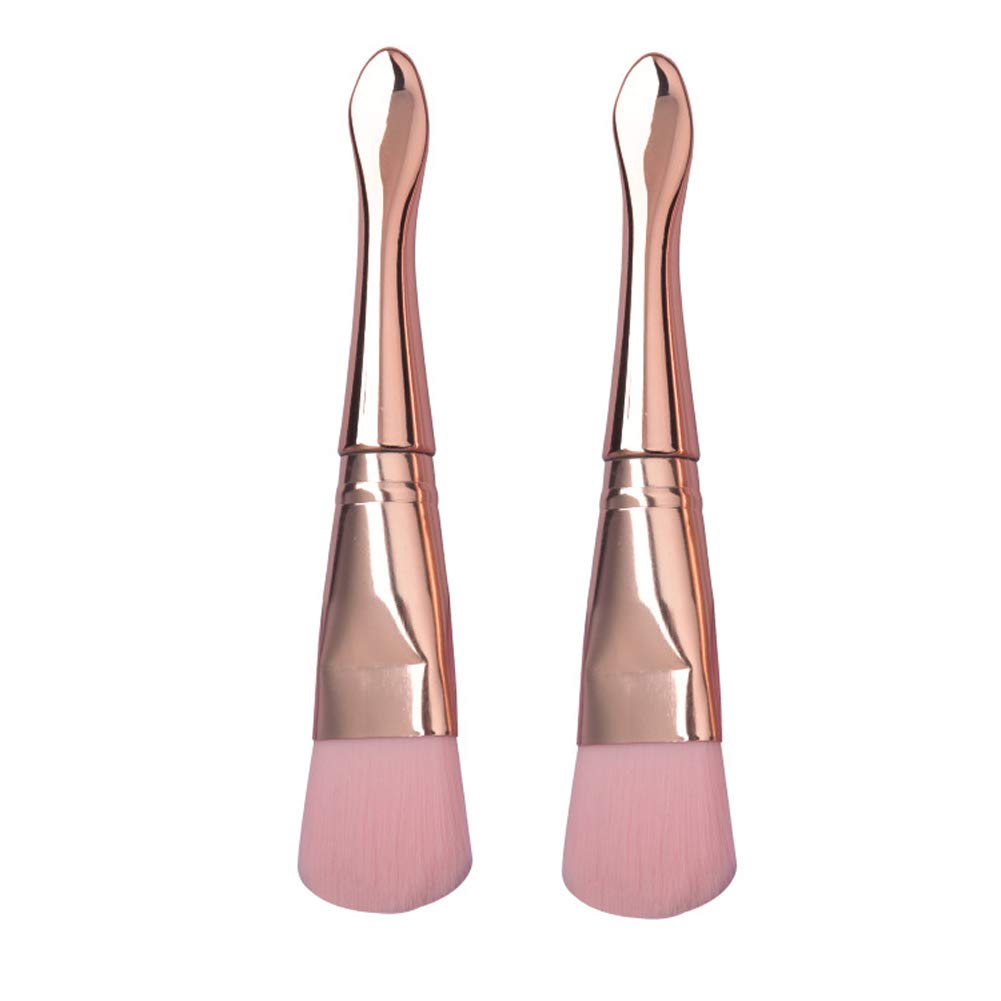 2PCS Rose Gold Face Mask Brush Applicator Soft Fiber Facial