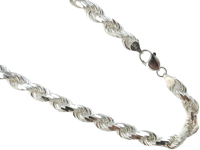 JOSCO 9mm Rope Thick Men's Chain .925 