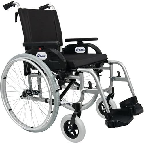 FabaCare Premium Rollstuhl XXL Dolphin 271357 mit Aluminiumrahmen, Leichtgewichtrollstuhl, Alurollstuhl, Sitzbreite 57 cm, bis 200 kg, mit FabaCare Easy To Clean Spezialversiegelung