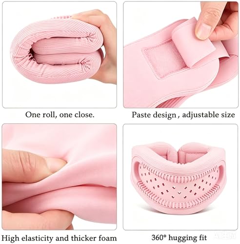Image of Neck Brace Support Cervical Collar Silicone Posture Corrector for Men and Women Relieves Discomfort in The Neck and Shoulders Caused by Prolonged Work(Pink)