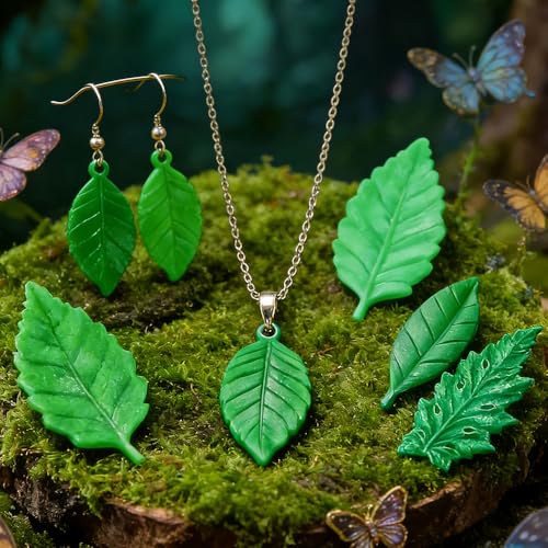 6Pcs Leaf Silicone Mold Cake Decoration Fondant Molds for Cupcake Topper Dessert Chocolate Silicone Maple Leaf Mold Clay Molds for Crafts Soap Resin Fern Leaves Mould for DIY Earrings Necklace by Qojai - Image 6
