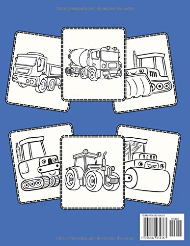 Miniatura 2 de Vehículos De Construcción Libro de Colorear Para niños para niñas y niños de 4 a 8 años Libros para colorear relajantes para niños de 2-4, 3-6, 7-9