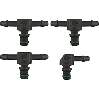 Pack of 4 return nipples for common rail injectors return nipples diesel return nipple injector return connection with sealing ring 2/3 ways
