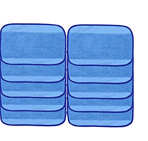 Anharluka 10-Pack Wet Microfiber Mopping Cloths, Washable & Reusable Mop Pads Fits iRobot Braava 380 380t 320 321 Mint 4200 4205 5200 5200C Anharluka 10-Pack Wet Microfiber Mopping Cloths, Washable & Reusable Mop Pads Fits iRobot Braava 380 380t 320 321 Mint 4200 4205 5200 5200C