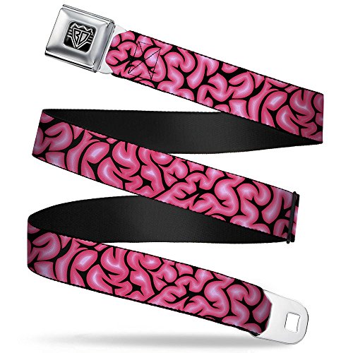 Cinturón con hebilla de clic Buckle-Down rosa y negro de nailon reforzado de 1 pulgada