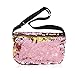 OULII Sports Bag Casual Bag Waist Pack Waist Bag Double Color Sequins Valentine's Day gift for women girls (Gold + Pink)