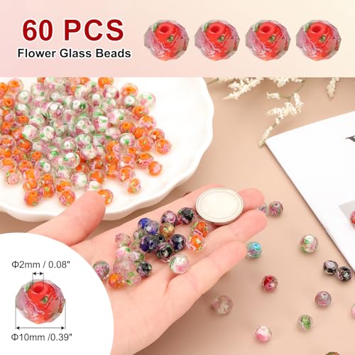 Perles de verre fleur rouge pour fabriquer un bracelet cadeau unique - 3