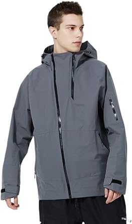 ARCTIC QUEEN Men Ski Jacket 3L Shell Snowboard Coat with Hood Outdoor Dual-Zip Snow Ski Jackets