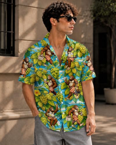 Image of 99TIMORO Horror Movie Men's Halloween Button Down Shirts Short Sleeve Top