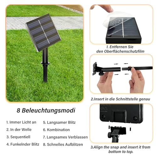 MEDOYOH 15M Solarseil Lichterkette mit 300 LEDs, Solar Hanfseil Lichterkette mit 8 Beleuchtungsmodi Wasserdicht für Gartenterrasse Balkon Schaukel Stamm Dekor