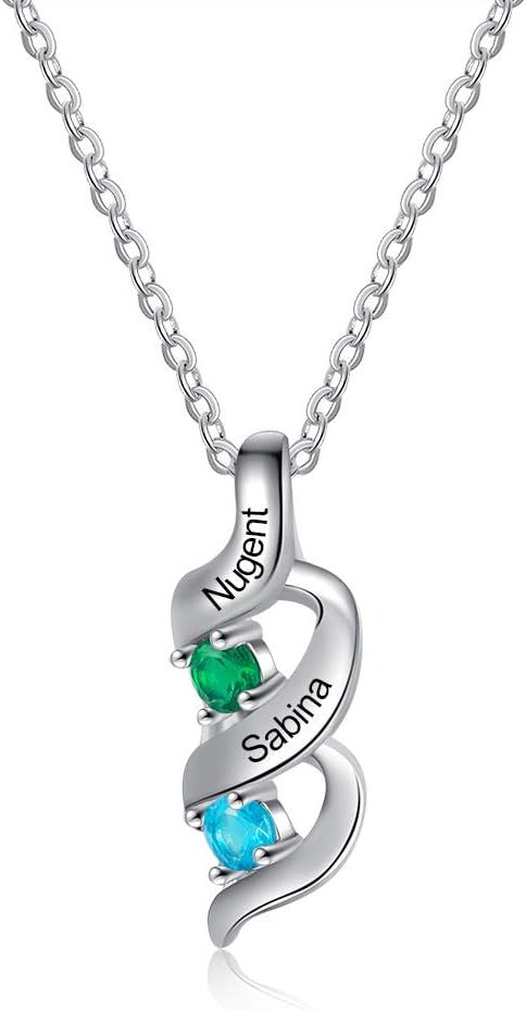 Personalized Mother Necklace Birthstone Necklace for Women Custom 2-7 Names Pendent Necklace Customized Gifts for Mom Grandma