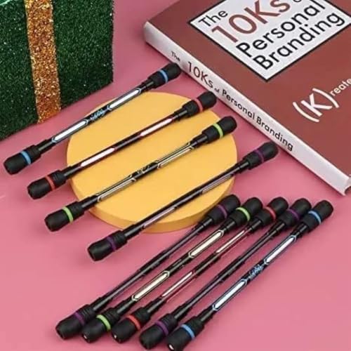 Image of 4 Pcs Spinning Pen Mod Finger Spinner Ball Point Pens Set with Non-Slip Weighted Grip, Rotating Gaming Pen for Students, Office Desk Tricks, Writing Practice & Stress Relief