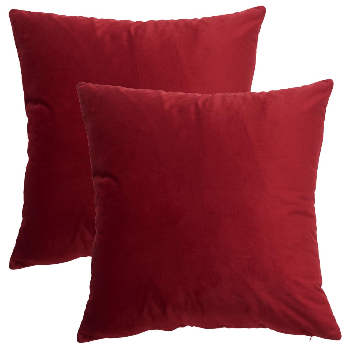 GONOVE Cushion Covers 45x45cm Decorative Modern Throw Pillow Case Pack of 2 Velvet Soft Pillow Cushion Covers Square Wine Red Pillowcase for Livingroom Sofa Bedroom