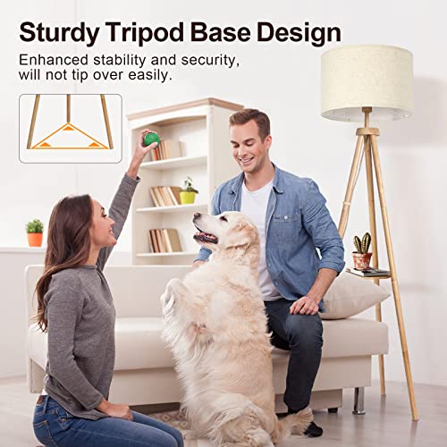 Lampadaire Trépied LED Dimmable avec Étagères OUTON