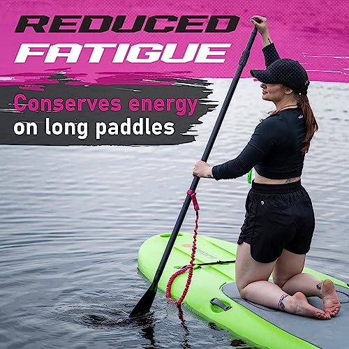 Gradient Fitness 2 Pack Kayak Paddle Leash, 5-8 Feet Stretchable Paddle Strap with Carabiner Secure Leash Lanyard Rope for SUP Kayak Canoe Paddle Fishing Pole Rod (Pink)