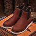 SL-Saint Handmade Soft Toe Chelsea Boots For Men Classic Fashion Genuine Full Grain Leather Ankle Basic Work Shoes (RedBrown, Adult, Men, 9.5, Numeric, US Footwear Size System, Wide)