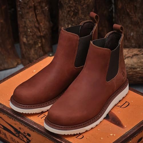 Handmade Soft Toe Chelsea Boots For Men Classic Fashion Genuine Full Grain Leather Ankle Basic Work Shoes4
